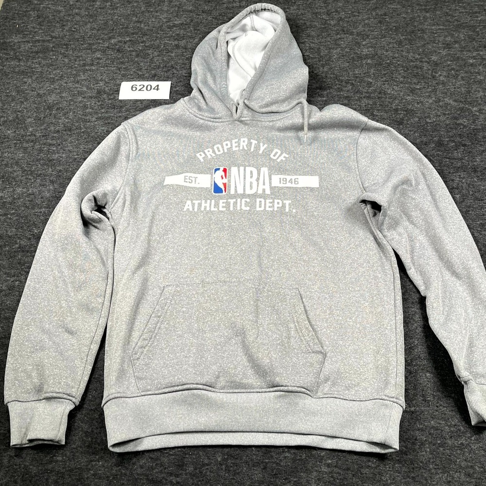 NBA‎ Hoodie Mens S Gray Fleece Graphic Athleisure Basketball Sports Long Sleeve